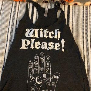 Witch please! Heather gray racer back tank
